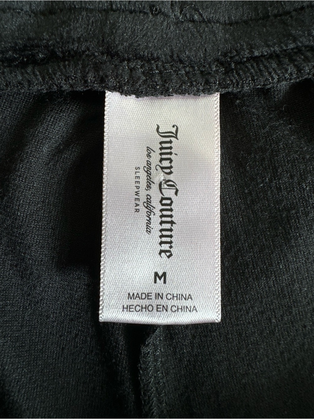 Juicy Couture Black Velour Rhinestone Logo Shorts medium - Picture 4 of 7